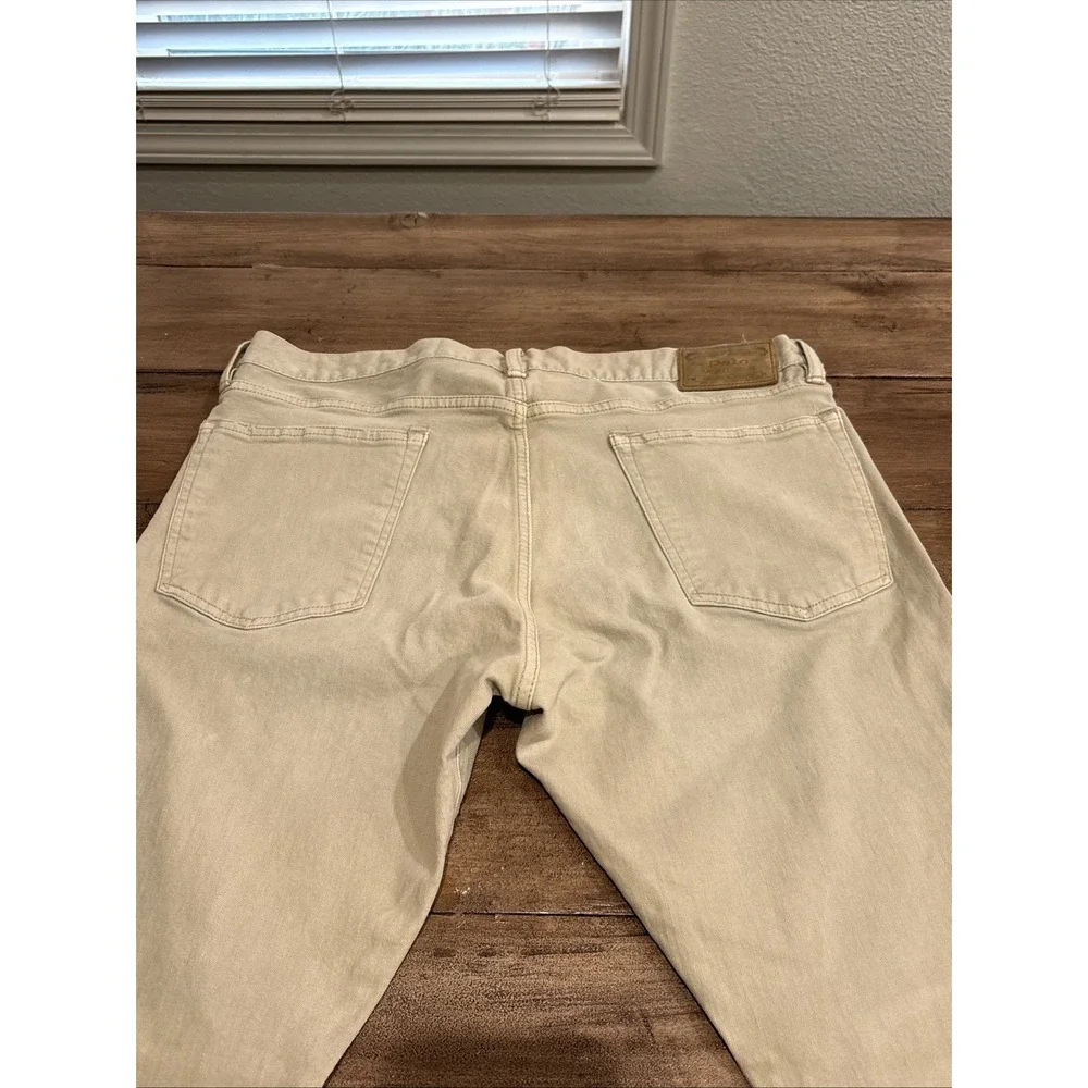 Polo RALPH LAUREN The Varick Slim Straight Stretch 36x32‎ Stone Color Jeans